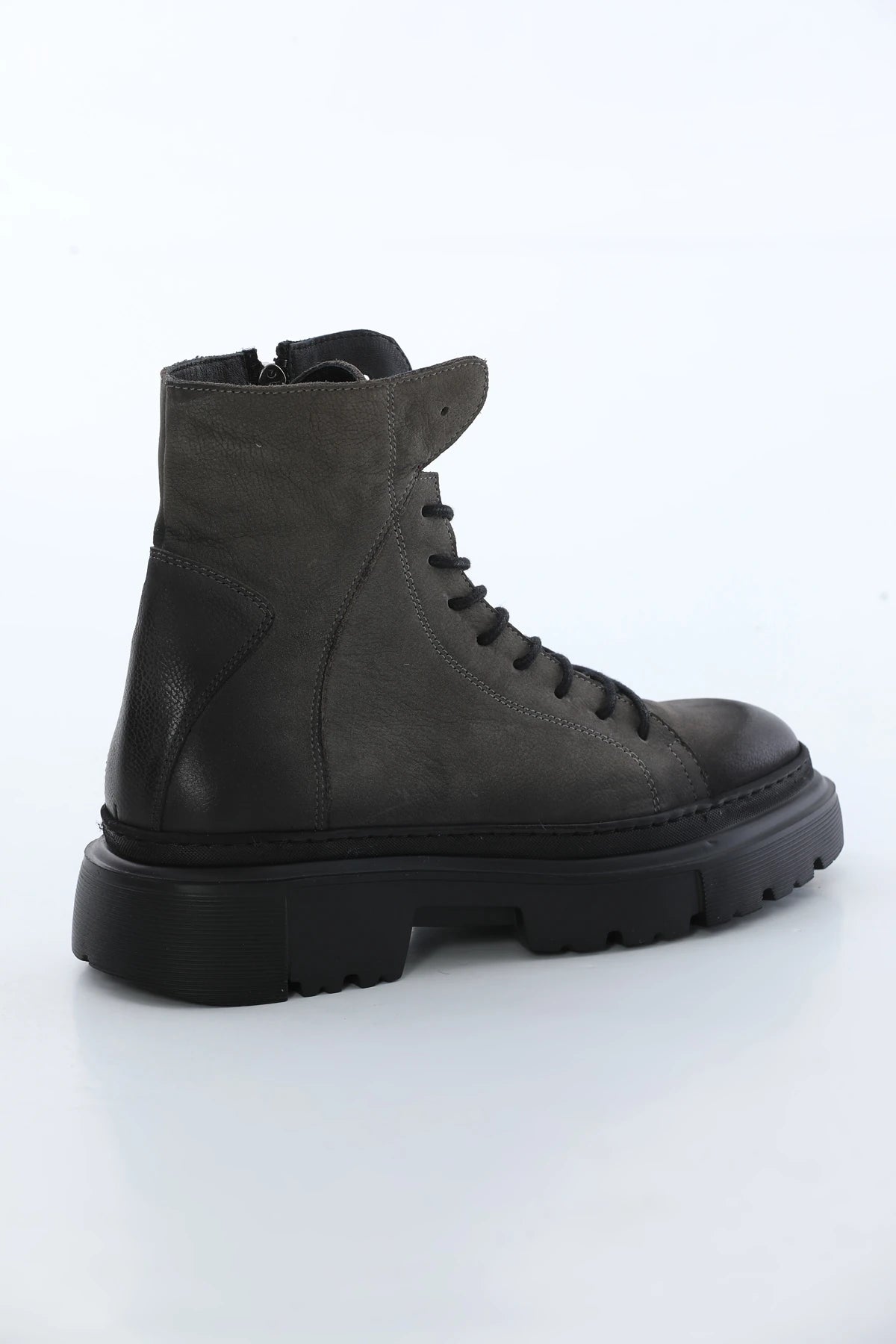 Grey Nubuck Leather Boots