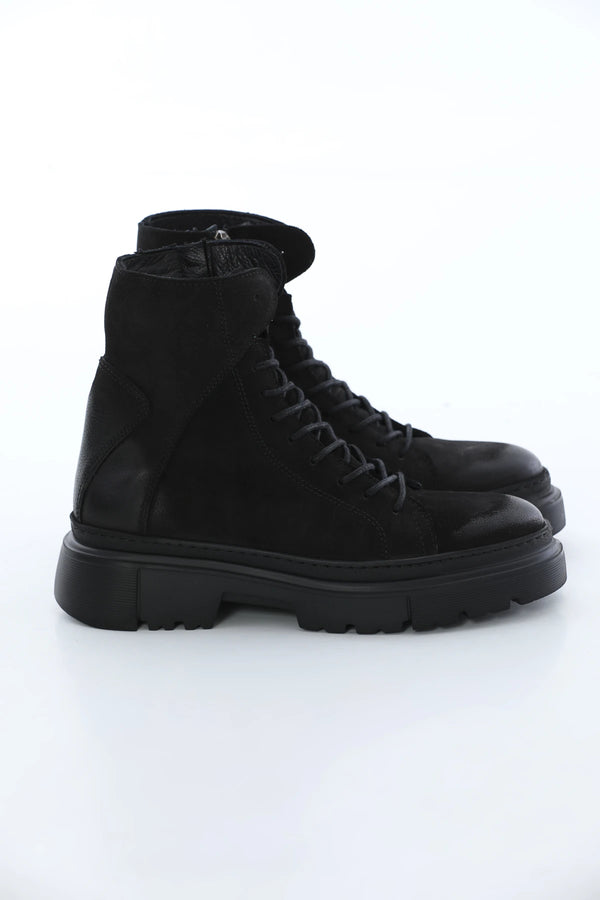 Black Nubuck Leather Boots