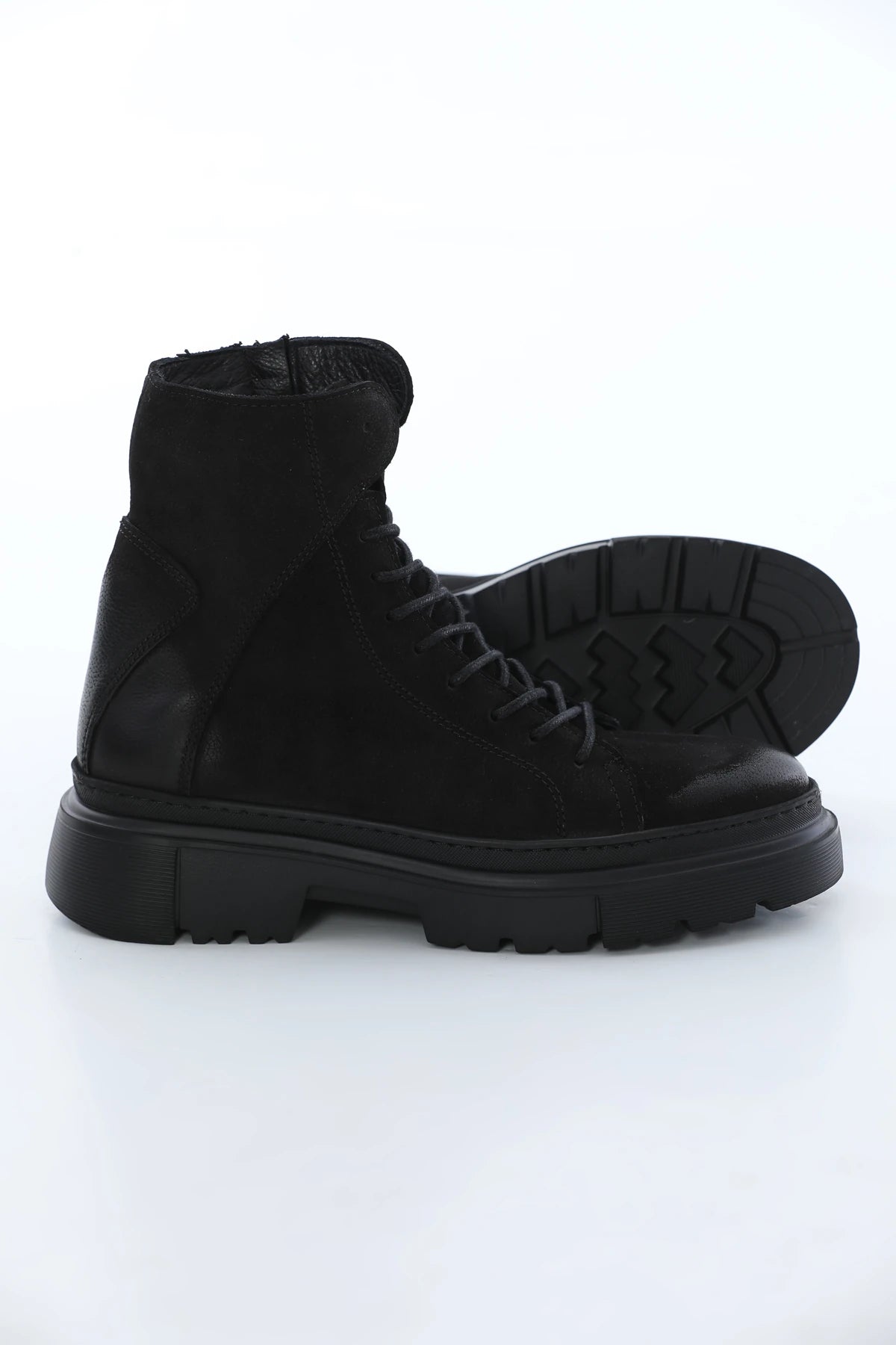 Black Nubuck Leather Boots