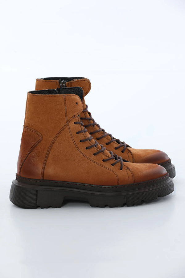 Tan Nubuck Leather Boots