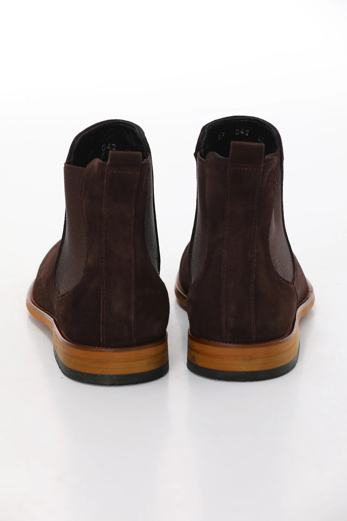 Brown Suede Chelsea Boots F-0033