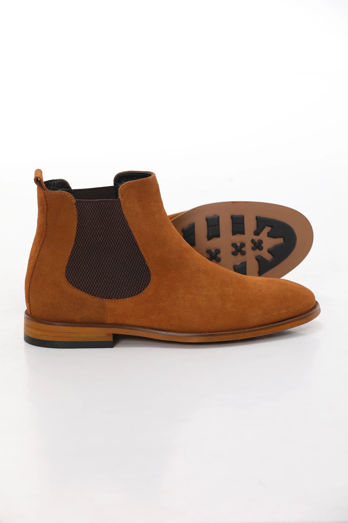 Mustard Suede Chelsea Boots F-0034