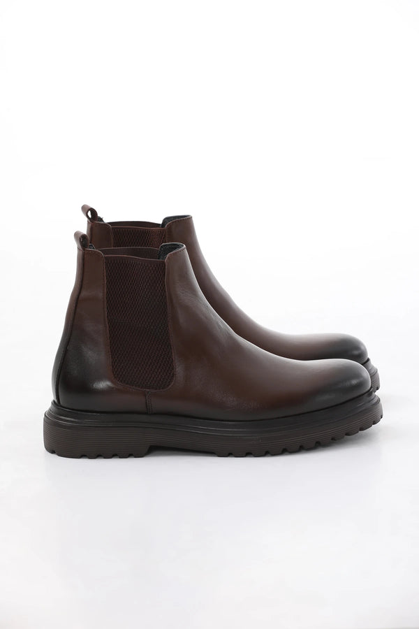 Brown Chunky Eva Chelsea Boots