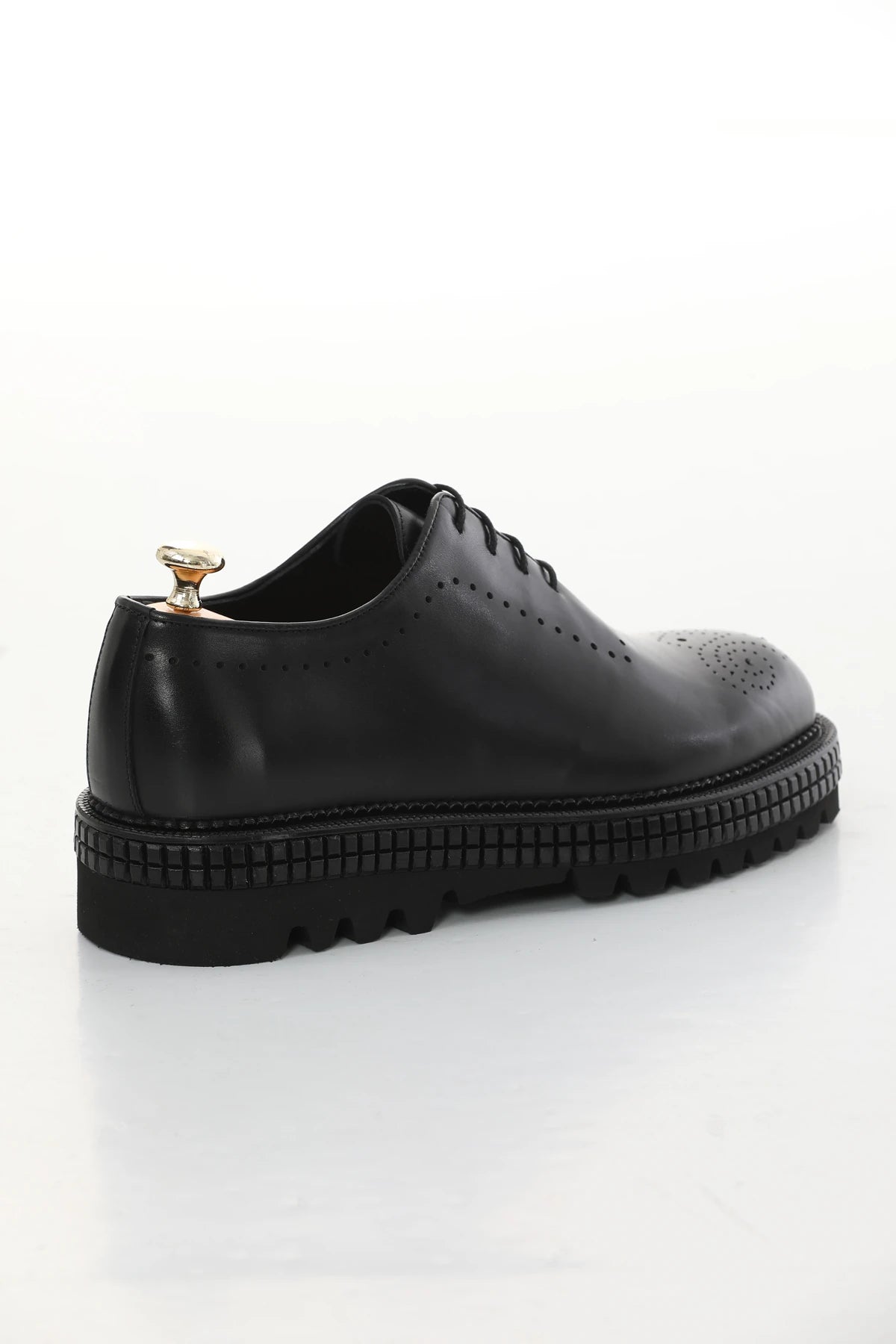 Black Trok Toe Brogue Chunky