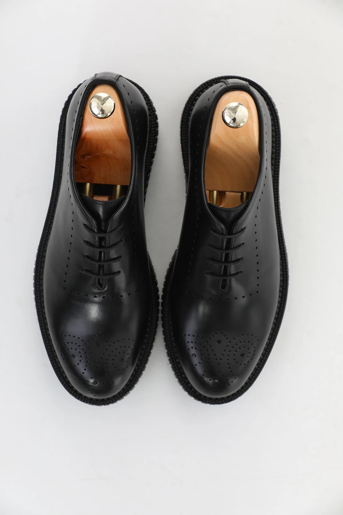 Black Trok Toe Brogue Chunky