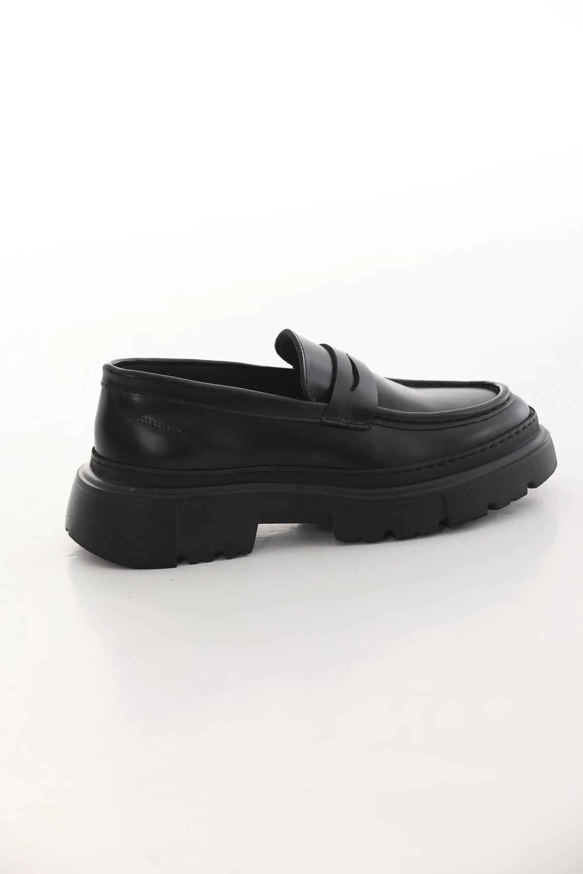 Black Calf Penny Chunky Shoes