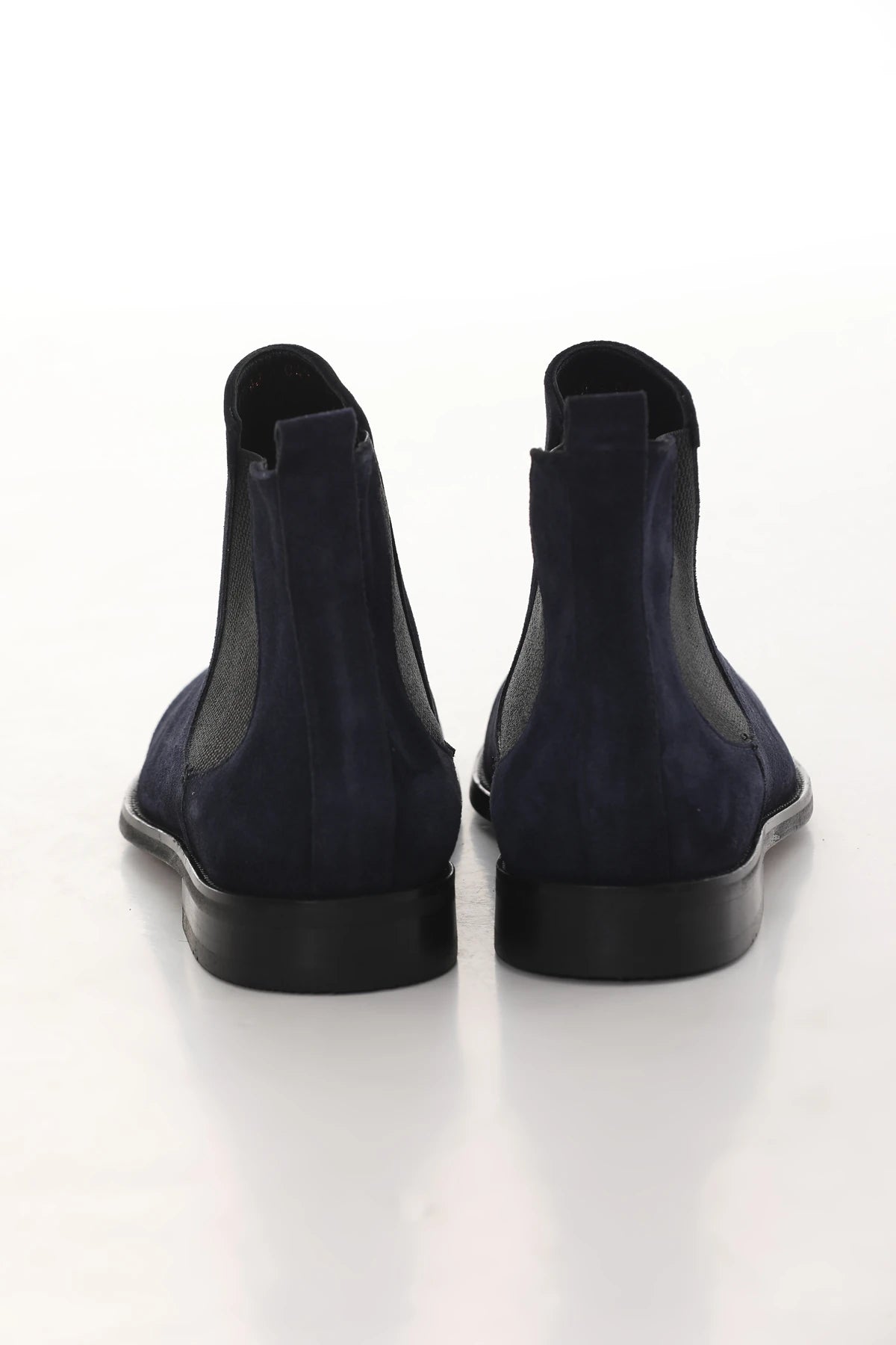 Navy Blue Suede Chelsea Boots F-0035